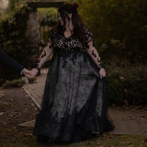 A black ball gown wedding dress designed for the unconventionally chic.